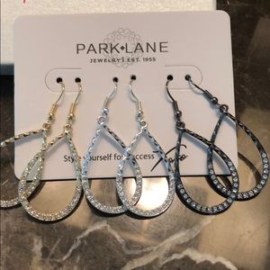 Park Lane trio of earrings - gold, silver & black